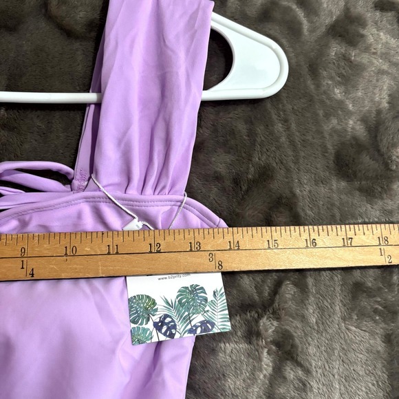 B2prity Ruched Swimsuit One Piece Womens Small Lavender Stretch Tummy Control - Picture 5 of 7